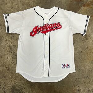 Vintage Majestic Cleveland Indians Jersey Men’s Extra Large White MLB Streetwear